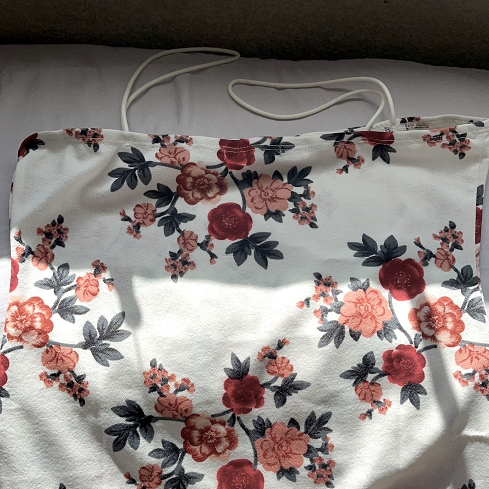 Beautiful white and pink flowery dress